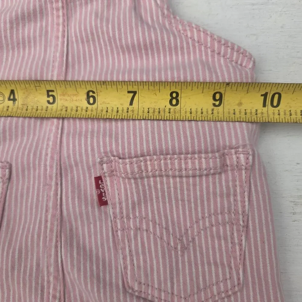 Levi Strauss Co Kids Overalls Size 18M Pink White Striped
